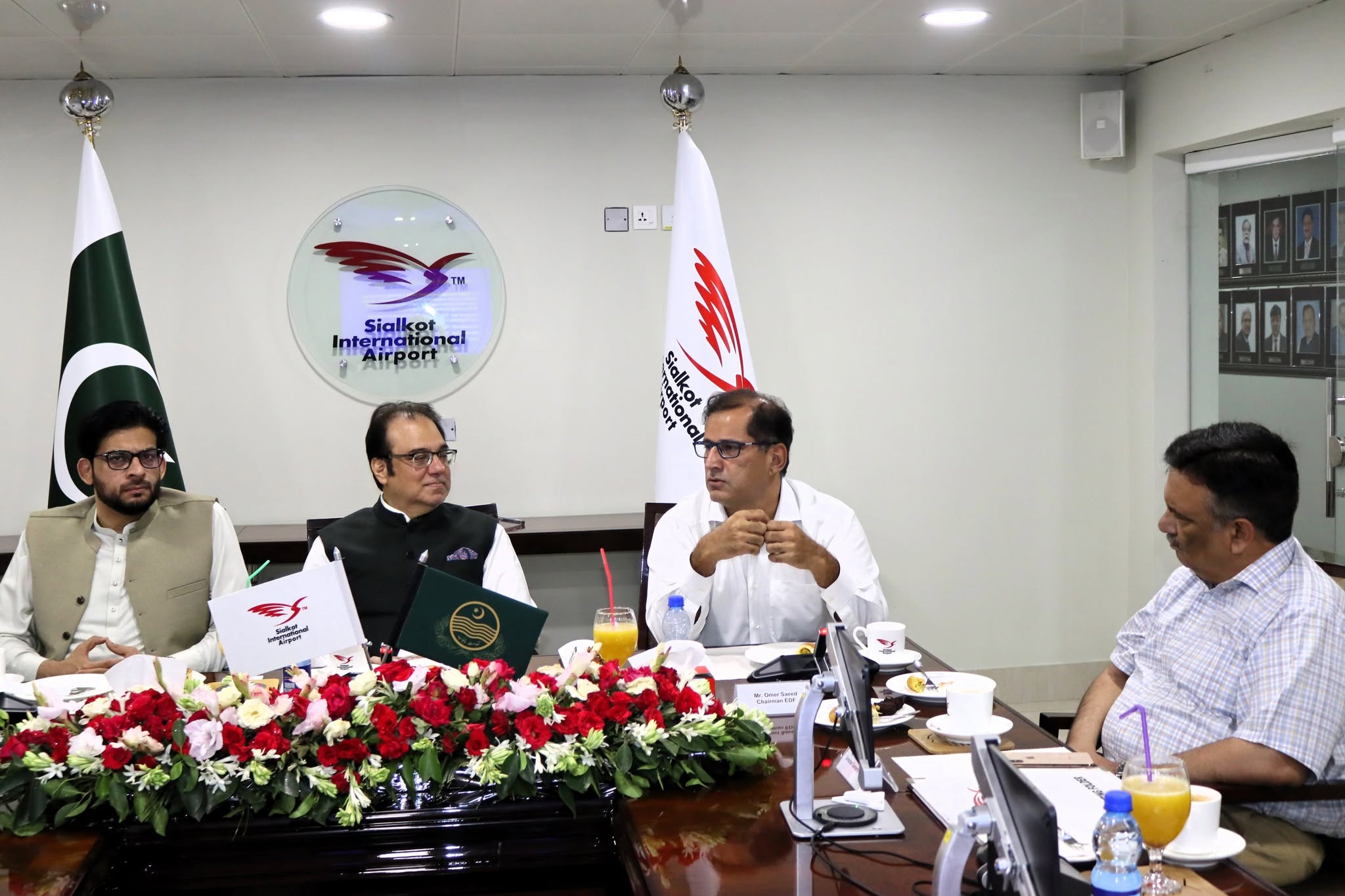 Officials of EDF, SIAL and the Sialkot Chamber of Commerce & Industry in session at Sialkot International Airport.